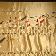 牛島光太郎の作品『scene』。文字を刺繍した物語性の強い作品。